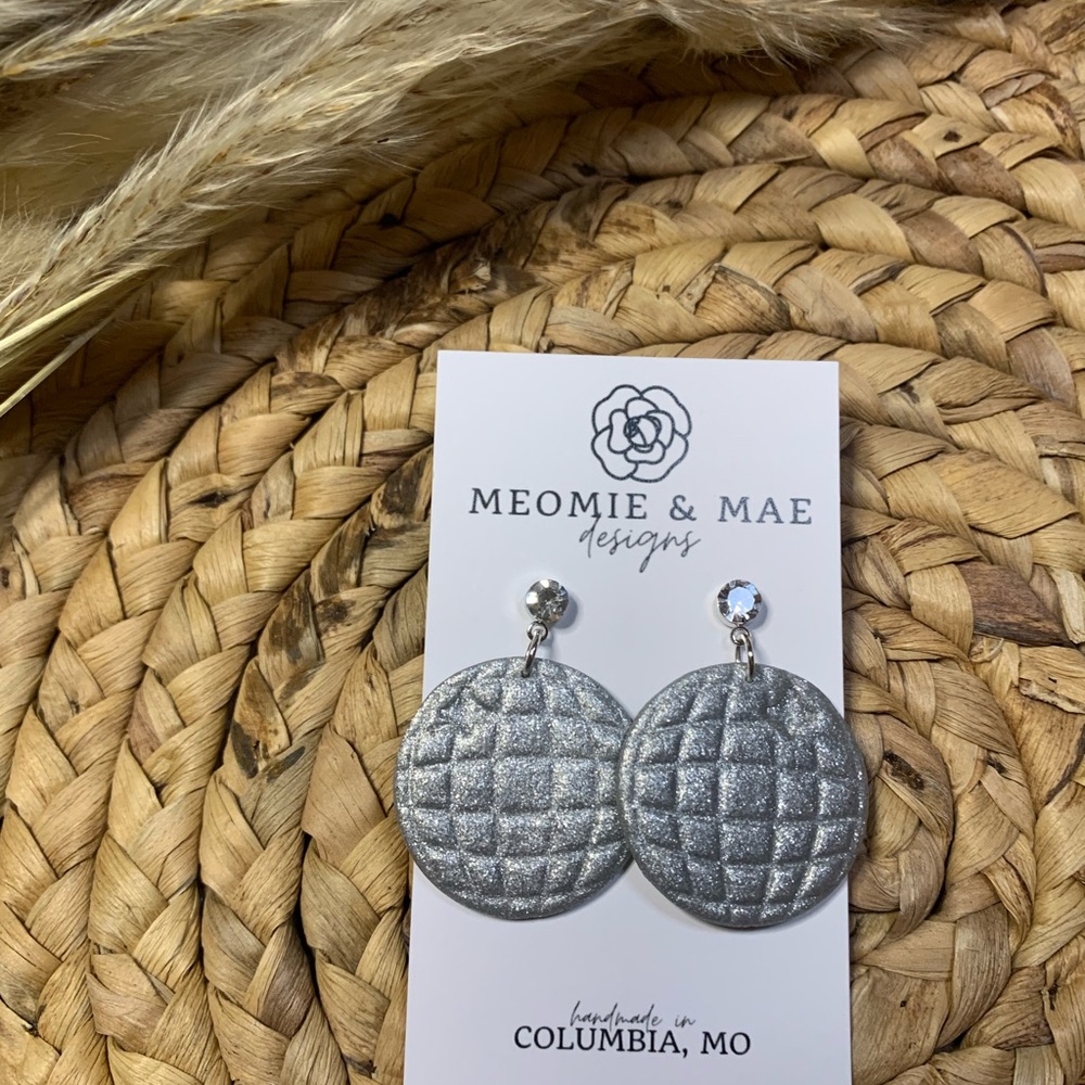 Meomie & Mae Silver Textured Earrings